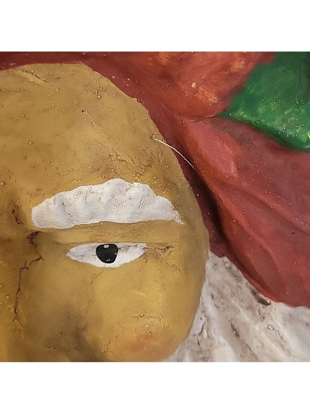 Vtg Large Paper Mache Santa Face Wall Hanging, Display